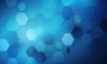 Abstract Sky Blue Color Background Or Wallpaper With Hexagons, Generative AI