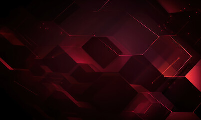 Abstract maroon color background or wallpaper with hexagons, Generative AI