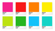 Palette color 3d effect. Samples of the catalog of Pantone color palettes Blue and violet in RGB HEX. Flat design. Vector illustration