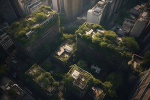 Metropolis Of Towering Buildings And Interconnected Green Spaces. , .highly Detailed,   Cinematic Shot   Photo Taken By Sony   Incredibly Detailed, Sharpen Details   Highly Realistic   Professional Ph