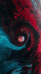 Wall Mural - black planet background featuring space, blue and red hues, and a captivating abstract design, sets 