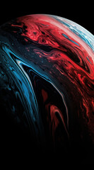 Wall Mural - black planet background featuring space, blue and red hues, and a captivating abstract design, sets 