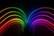 Rainbow neon lights, pride, background Generative AI