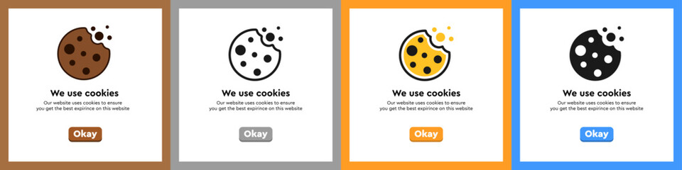 Wall Mural - vector cookies templates for website. four vector cookies web page designs.