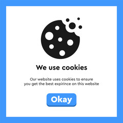 Wall Mural - vector cookies page for website. cookies usage information popup notification.