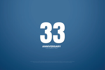 Sticker - 33rd anniversary with numbers illustration on colorful background