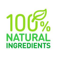 Sticker - 100% ingredients of natural origin vector logo icon badge concept