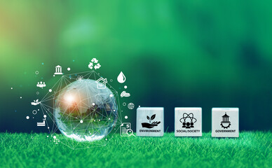 Wall Mural - esg concept of environmental, social and governance.