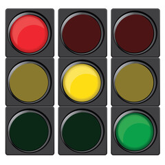 Canvas Print - traffic lights with different colors