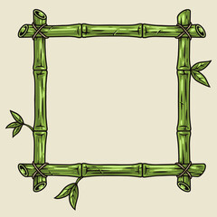 Sticker - Bamboo frame green detailed emblem