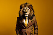 Business Lion: Confident and powerful African lion in a suit, Generative AI