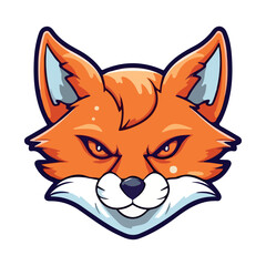 Wall Mural - fox cute illustration funny animal character cartoon sticker mascot, vector illusatration eps 10