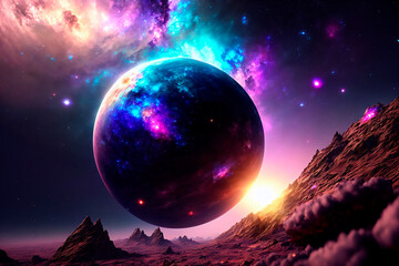 Generative concept art illustration. Generative ai.