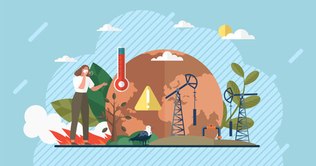 Wall Mural - climate change weather global greenhouse warming risks. waste disposal, air and water pollution. glo