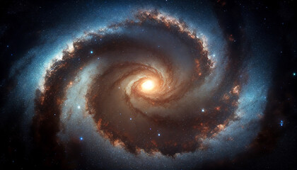 Stars and space at the center of the milky way galaxy for cosmic design, Generative AI