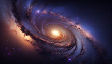 Stars And Space At The Center Of The Milky Way Galaxy For Cosmic Design, Generative AI