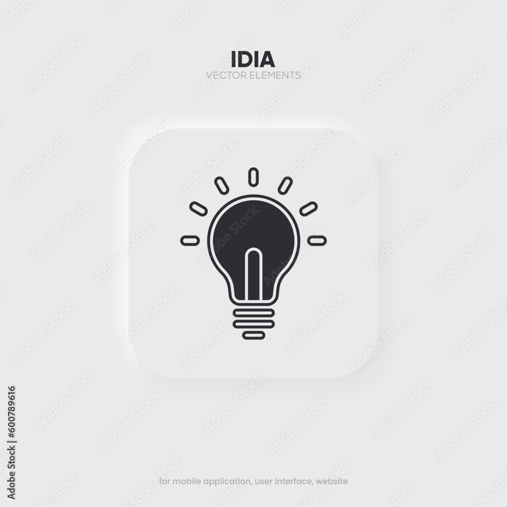Light lamp bulb icon. Idea sign solution thinking concept symbol ...