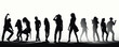 silhouette of People dancing in party, isolated vector illustration on white background for logo, graphic design, advertising, and marketing. generative ai