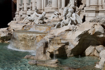  View of the Trevi Fountain in Rome, Italy