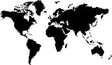 Fototapeta  - Isolated black and white map of the word that is editable