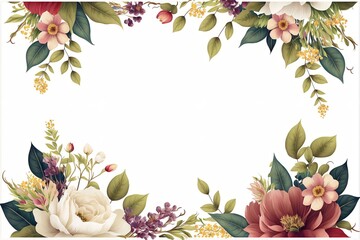 Wall Mural - frame of flowers