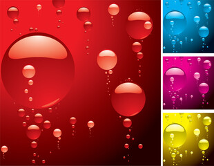 Canvas Print - different color variations of a bubble rissing thru liquid