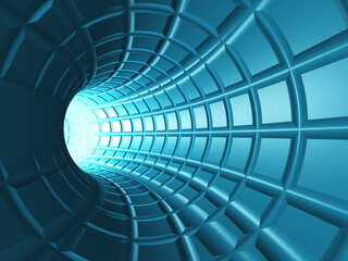  Web Tunnel - A radial tunnel with a perspective web like grid.