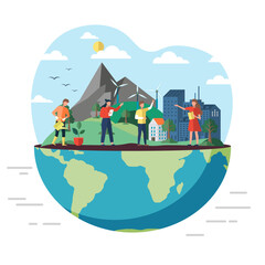 Wall Mural - earth day. international mother earth day. social poster, banner or card. environmental problems pro