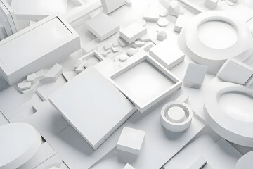 Canvas Print - white abstract architecture background. neural network ai generated