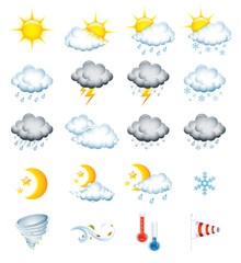 Wall Mural - set of 20 high quality vector weather icons