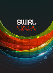 Poster - Abstract swirl motion background for your design. Made of glass round elements