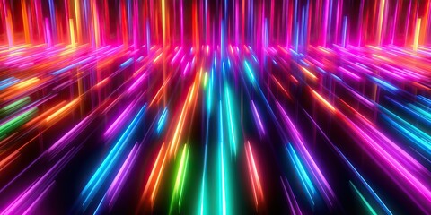 Wall Mural - vibrant technology neon colorful background, generative ai