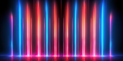 Wall Mural - vibrant technology neon colorful background, generative ai