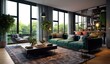 © SKIMP Art - modern apartment interior with windows Generative AI
