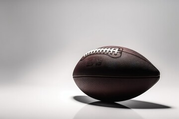 Wall Mural - American football ball on white background, sports concept, digital illustration. Generative AI