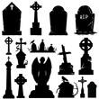 Gone but Not Forgotten - Set of Tombstone Vector Silhouettes for Halloween Design