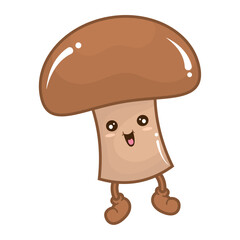 Canvas Print - Isolated cute mushroom vegetable character Vector