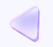 play triangle icon with colorful gradient. 3d rendering illustration for graphic design, ui ux design, presentation or background. shape with glass effect