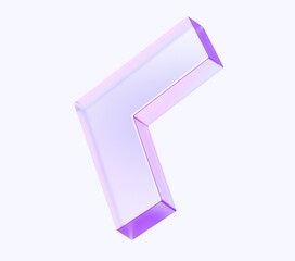 arrow icon with colorful gradient. 3d rendering illustration for graphic design, ui ux design, presentation or background . shape with glass effect