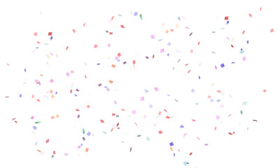 rainbow color confetti falling down, png. create birthday and party decoration concept.