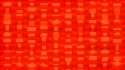 Wall Mural - red high tech cg pattern of geometrical blocks - randomization - abstract 3d illustration