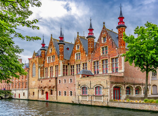 Poster - Groenerei canal and architecture of old Bruges, Belgium