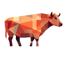 Cow animal in abstract design