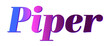 Piper - pink and blue color - female name - ideal for websites, emails, presentations, greetings, banners, cards, books, t-shirt, sweatshirt, prints	
