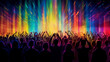 rainbow-colored people crowd. LGBT concept. Generated by AI