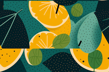 summer fruits seamless pattern. ai generative