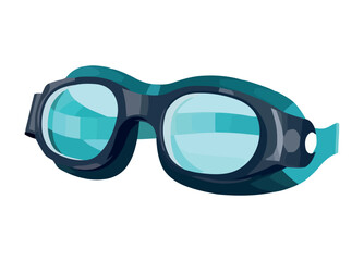 Canvas Print - Modern swimming goggles design blue frames