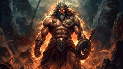 The Power of Fire: Hephaestus, the God of Flame and Forge in Ancient Mythology by Generative AI