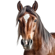 Horse Face Shot Isolated On Transparent Background