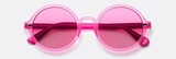 Fototapeta Tulipany - Pink sunglasses with rose tinted lenses on a solid background. (generative ai)